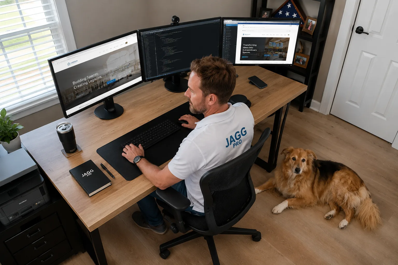 Jagg Pro founder Graham Bristow working from his Orangeville home office